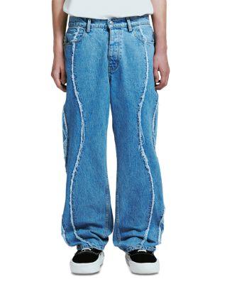 Stone Wash Ollie Baggy Jeans in Light Indigo Denim by NAHMIAS