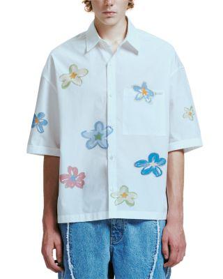 Super Bloom Cropped Short Sleeve Shirt by NAHMIAS
