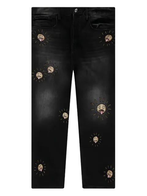 beaded sun jeans by NAHMIAS