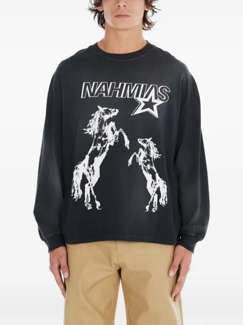 horses-print long-sleeve T-shirt by NAHMIAS