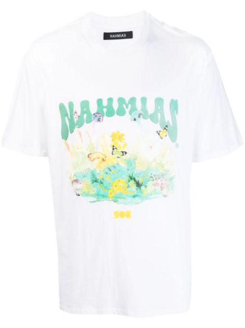 logo-print cotton T-shirt by NAHMIAS