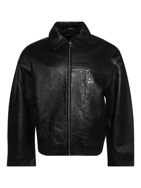 star-motif leather bomber jacket by NAHMIAS