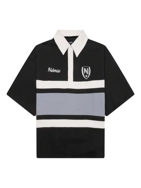 stripe-panel polo shirt by NAHMIAS