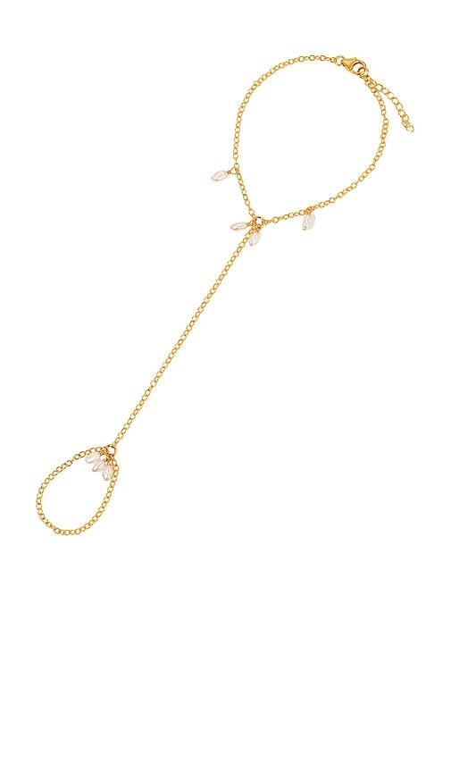 NAiiA x REVOLVE Pearl Shaker Hand Chain in Metallic Gold by NAIIA