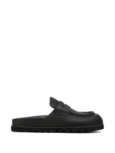 Cord pebble-embossed penny-strap slides by NAKED WOLFE