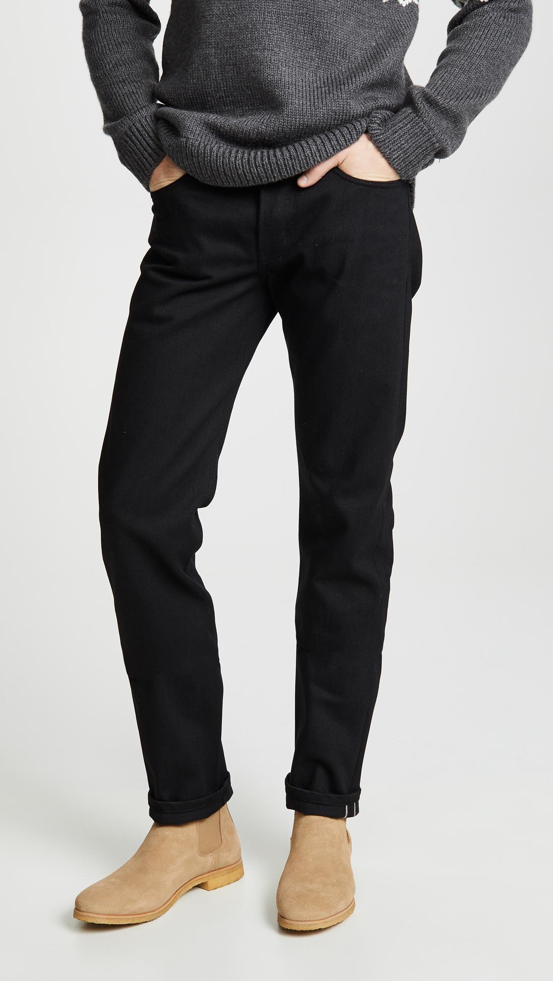 Weird Guy Solid Black Selvedge by NAKED & FAMOUS DENIM