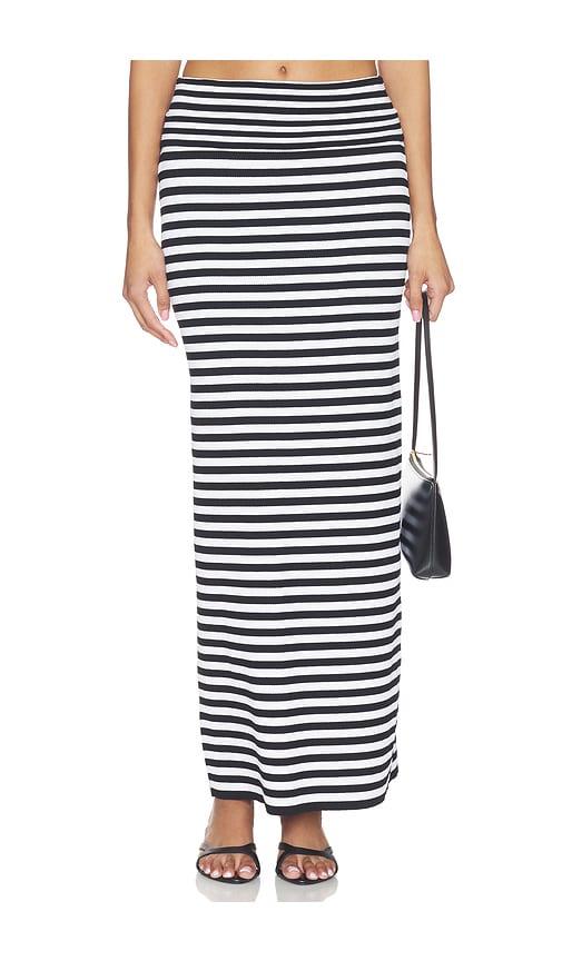 Nakedvice The Eve Stripe Skirt in Black,White by NAKEDVICE
