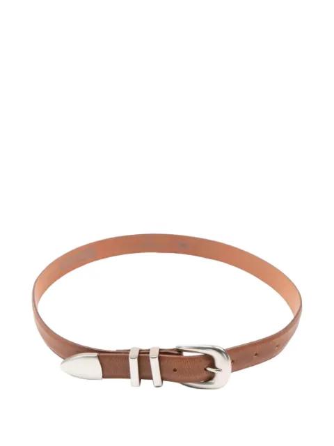Jessie leather metal-tip belt by NAKED&FAMOUS DENIM