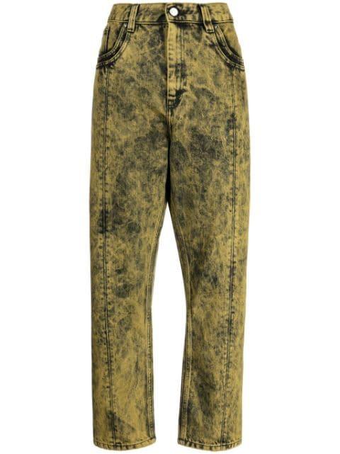 bleached straight-leg jeans by NAMACHEKO