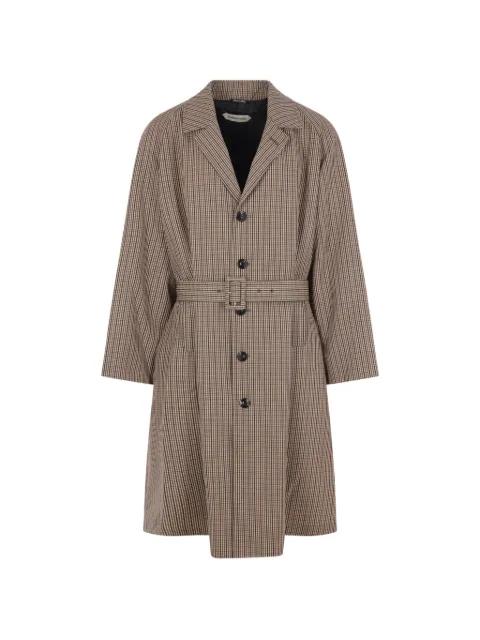 single-breasted wool checked coat by NAMACHEKO