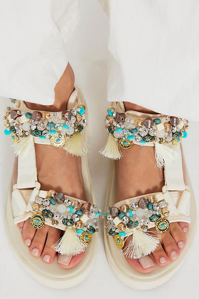 Kaleidoscope Embellished Sport Sandals by NAN-KU COUTURE | FREE PEOPLE