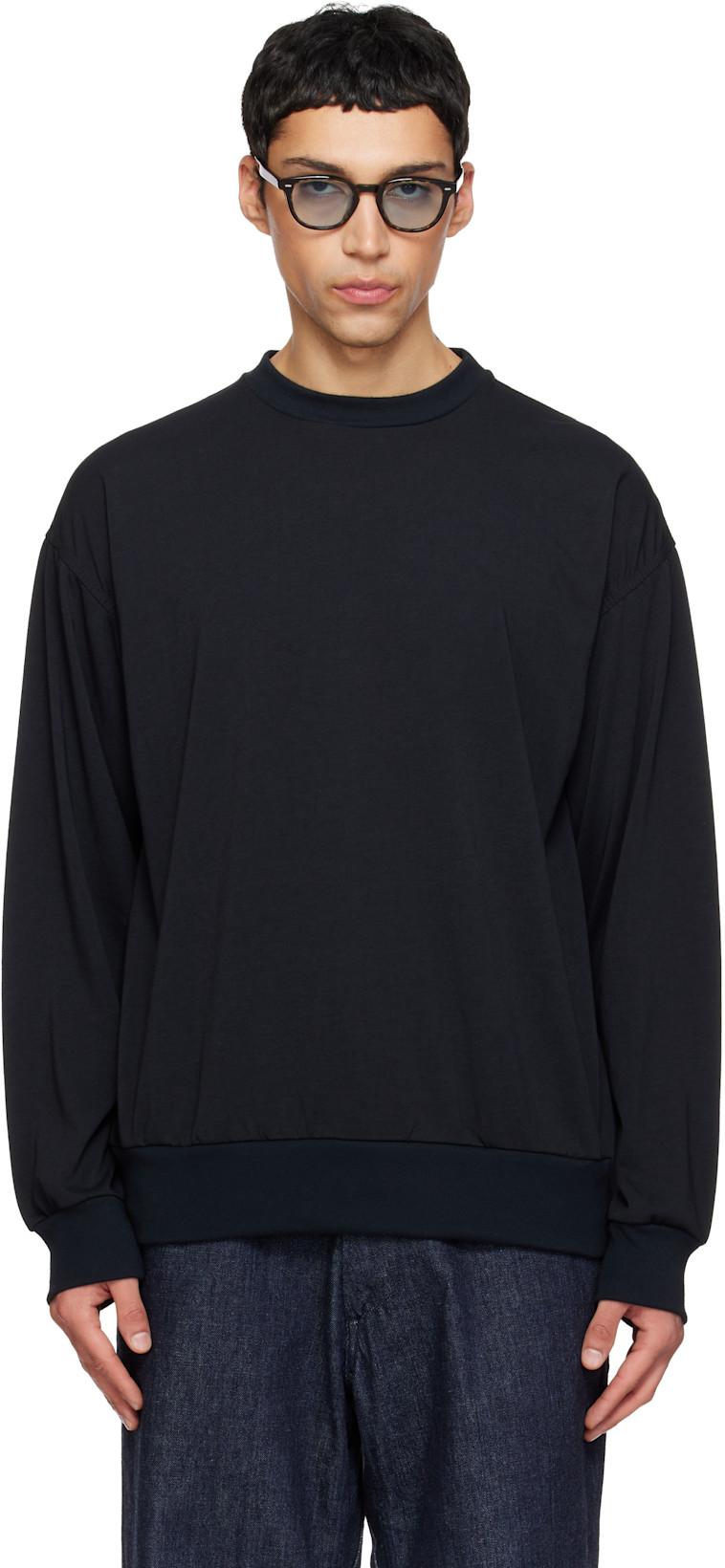 Black Polyester Jersey L/S T-shirt by NANAMICA