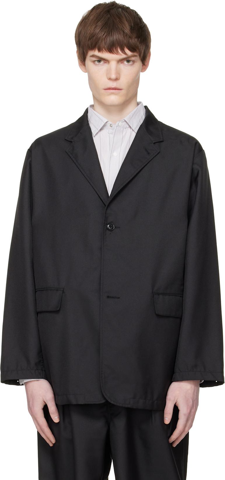 Black Polyester Twill Club Blazer by NANAMICA