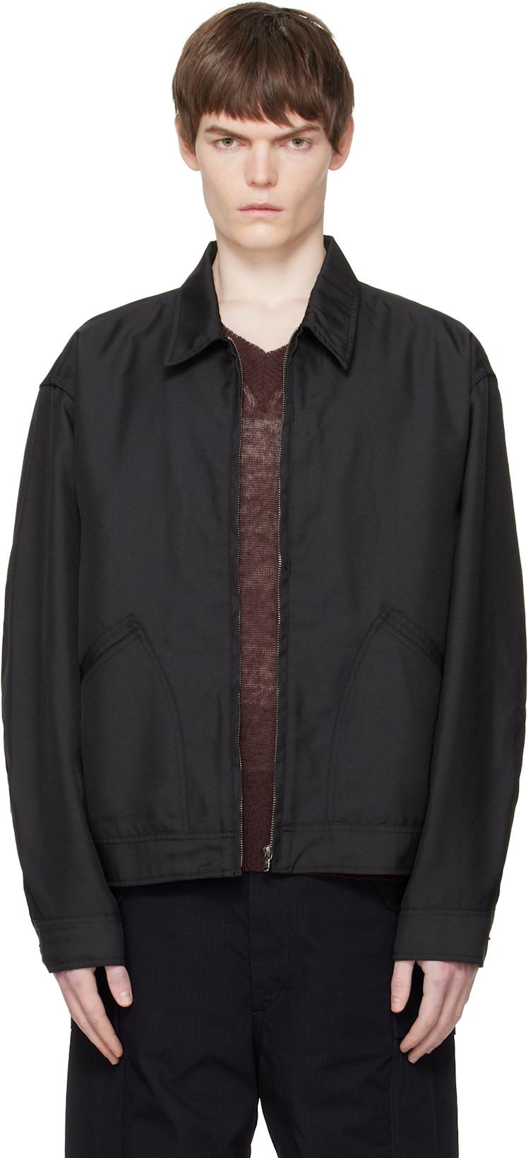 Black Polyester Twill Deck Jacket by NANAMICA