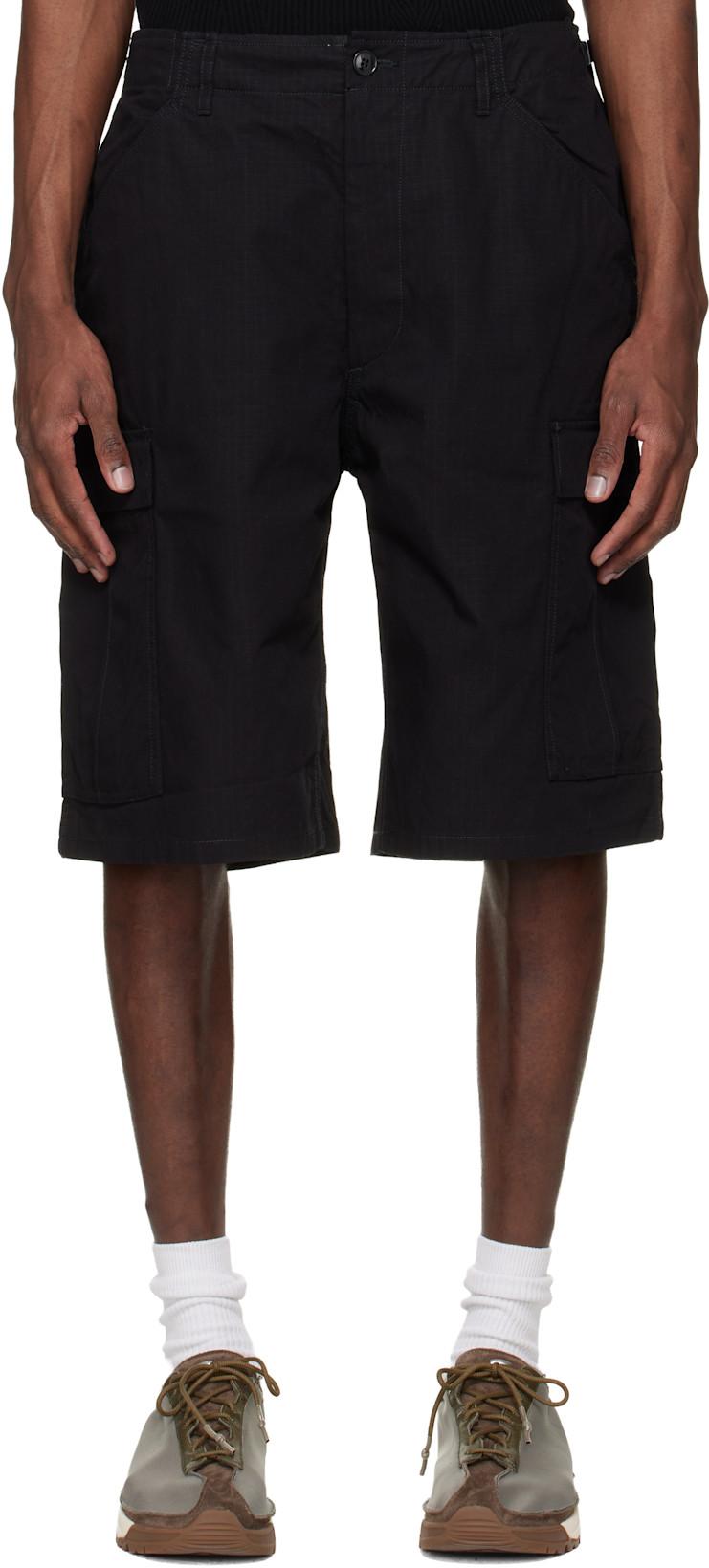 Black Ripstop Cargo Shorts by NANAMICA