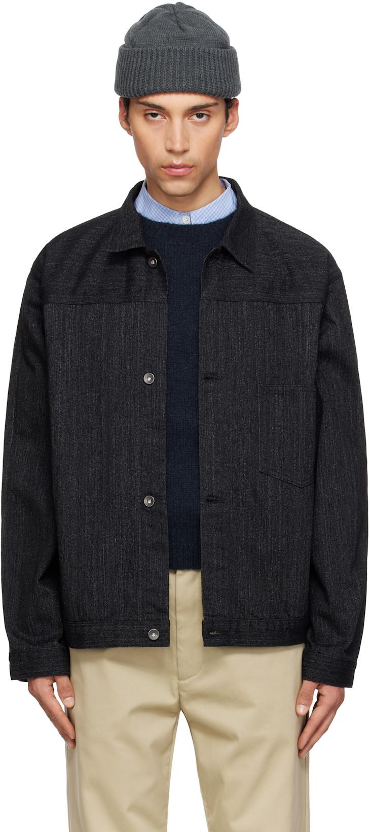 Black Short Denim Jacket by NANAMICA