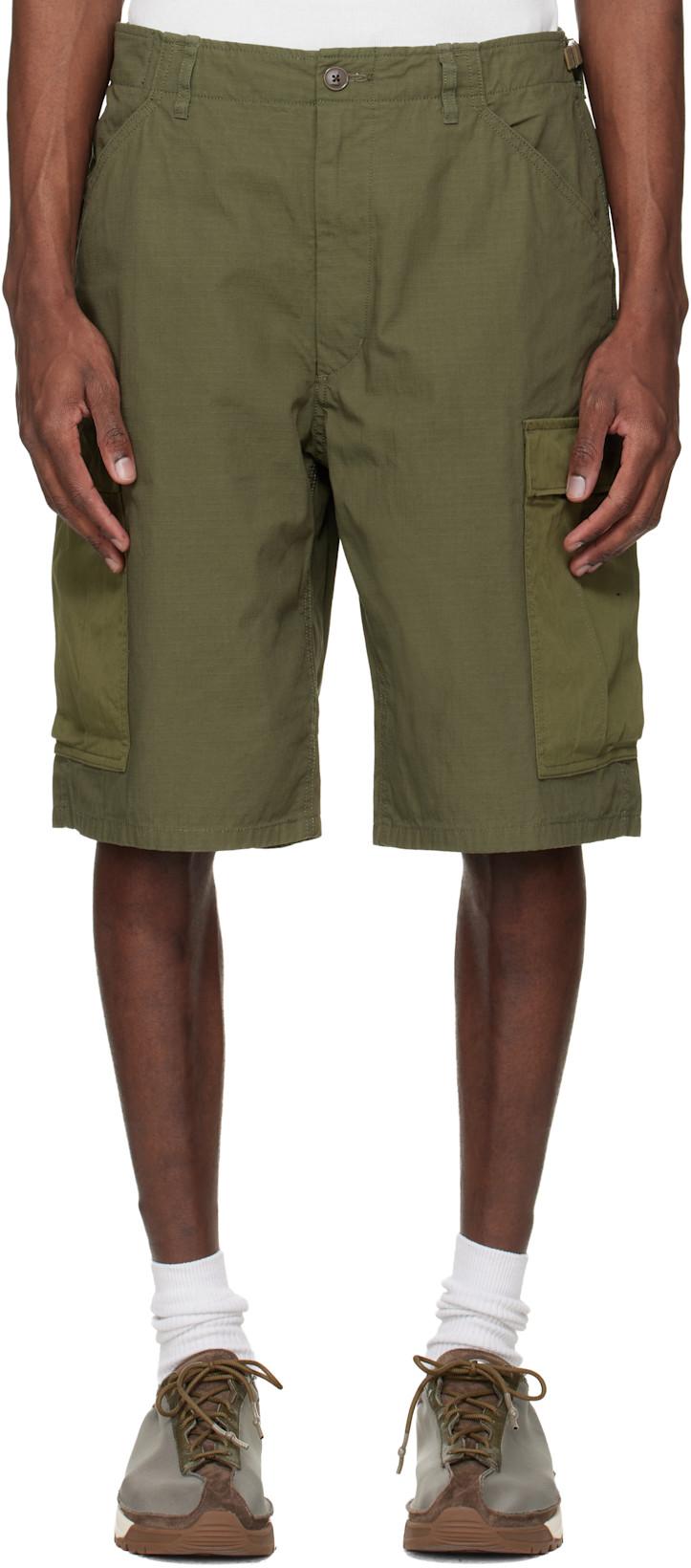 Khaki Ripstop Cargo Shorts by NANAMICA