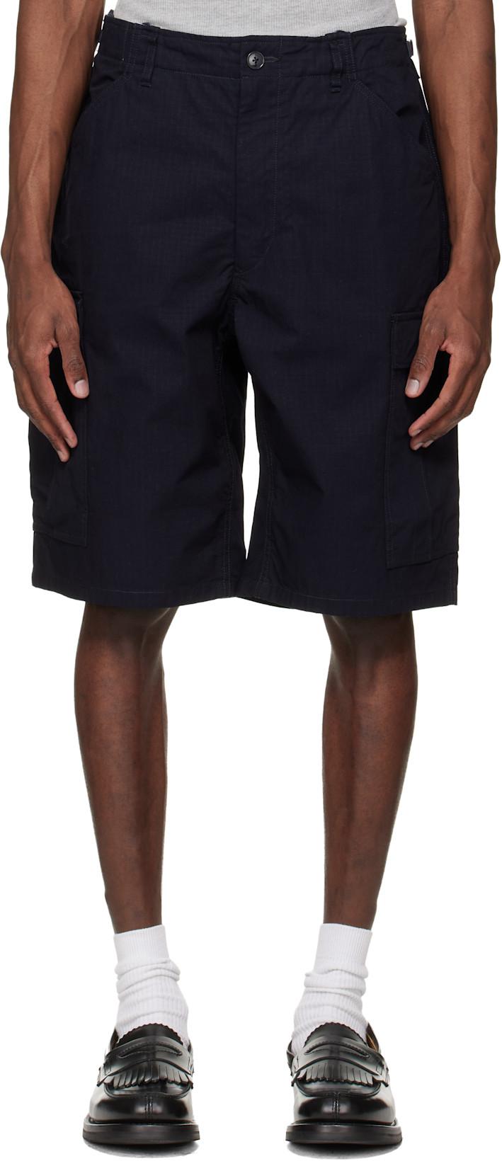 Navy Ripstop Cargo Shorts by NANAMICA