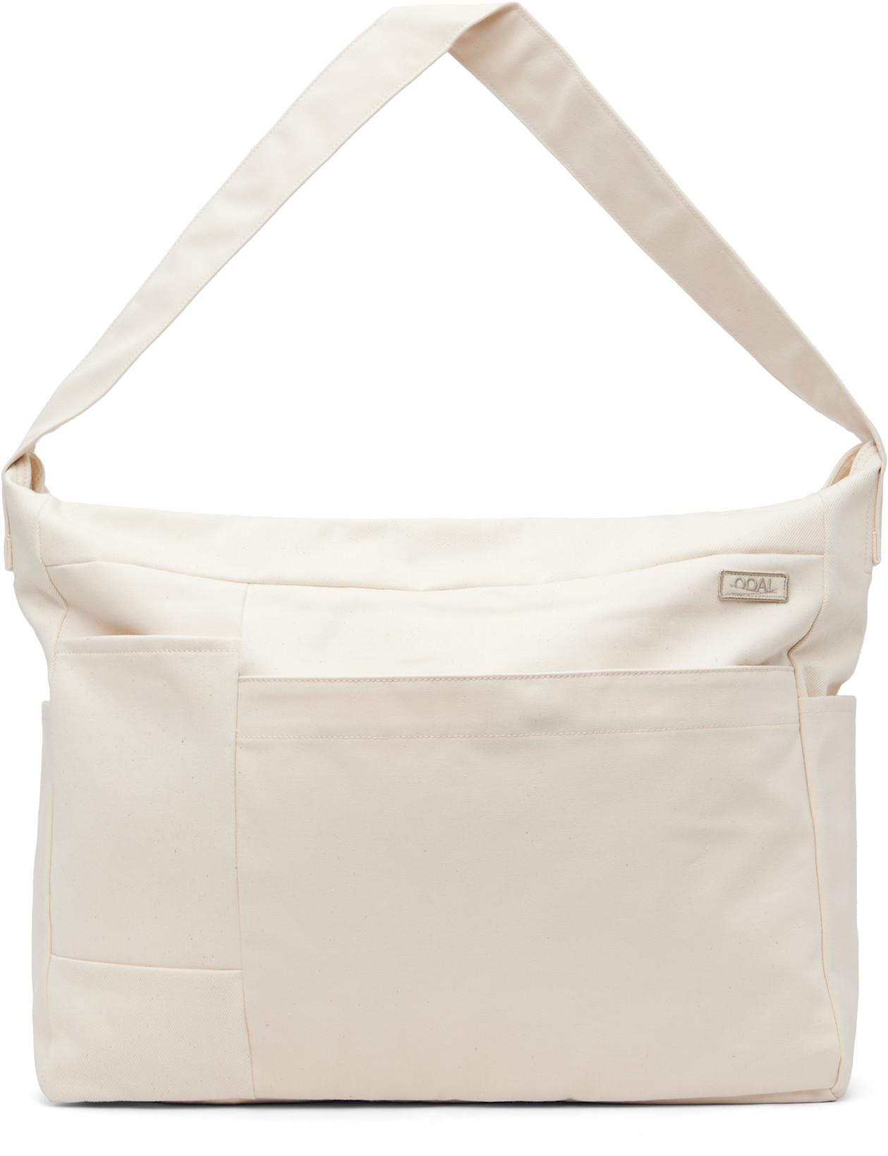 Off-White Cotton Canvas Shoulder Bag by NANAMICA