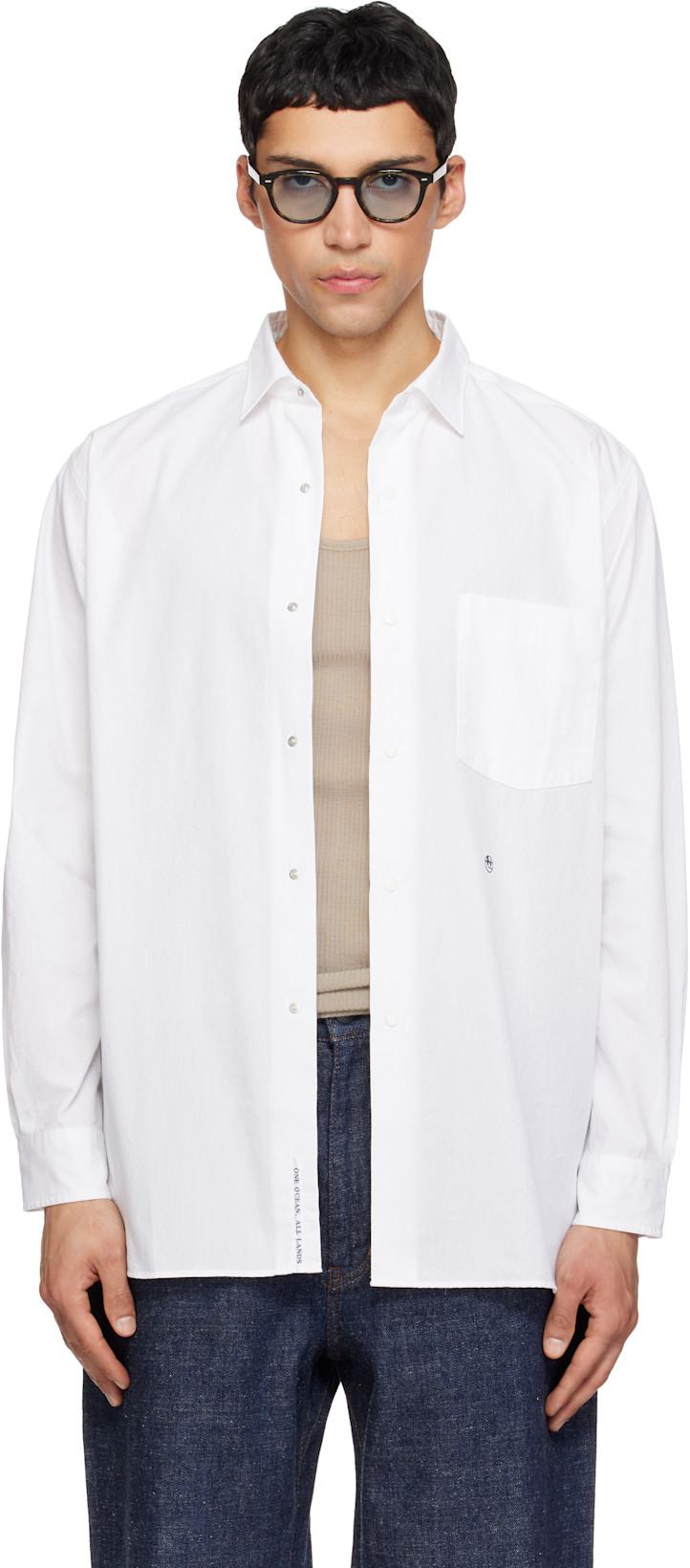 Off-White Regular Collar Wind Shirt by NANAMICA