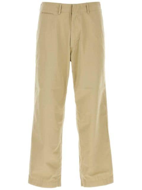 concealed-fastening straight trousers by NANAMICA