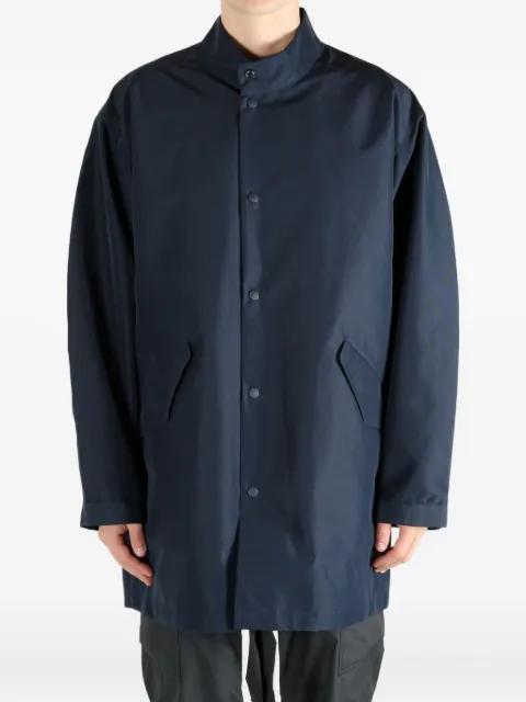 snap-fastening patch-pocket coat by NANAMICA