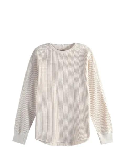 waffle-knit drop-shoulder sweater by NANAMICA