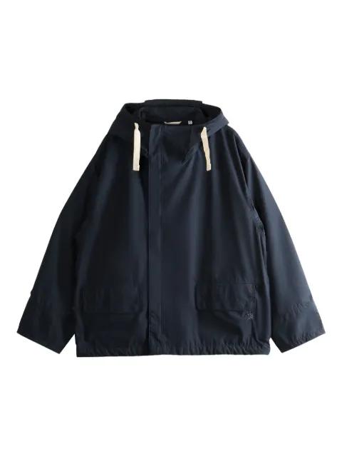 water-repellent hoodied jacket by NANAMICA