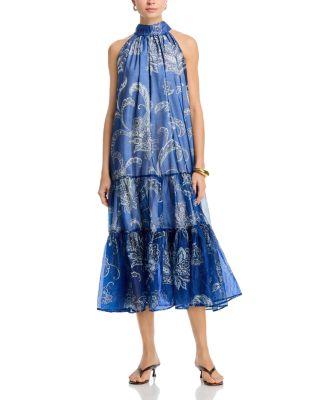 Paisley Halter Midi Dress by NANCY YANG