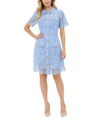 Short Sleeve Lace Mini Dress by NANCY YANG