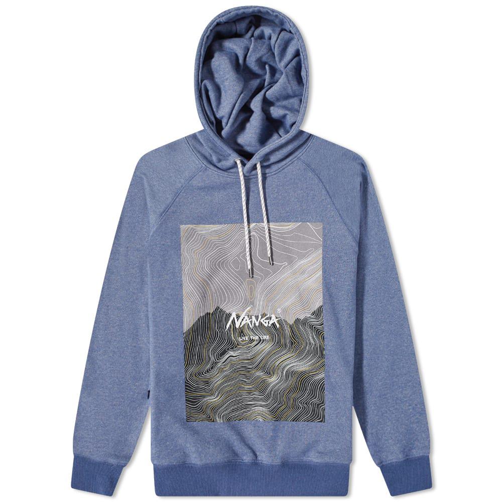 NANGA Eco Hybrid Contour Map Logo Hoody by NANGA | jellibeans