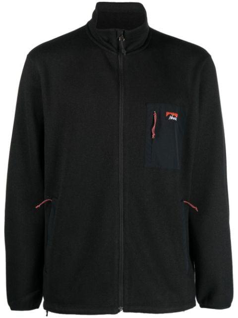 chest logo-patch zipped jacket by NANGA