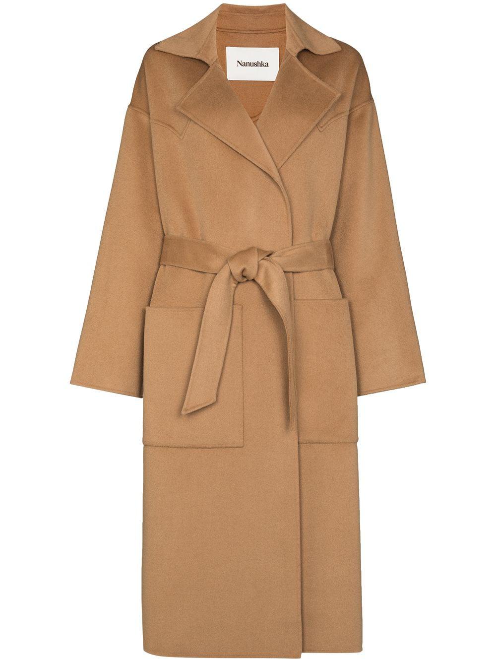 Alamo belted midi coat by NANUSHKA