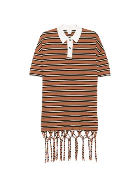 Benigna fringed striped mini dress by NANUSHKA
