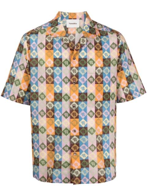 Bodil diamond check-print shirt by NANUSHKA