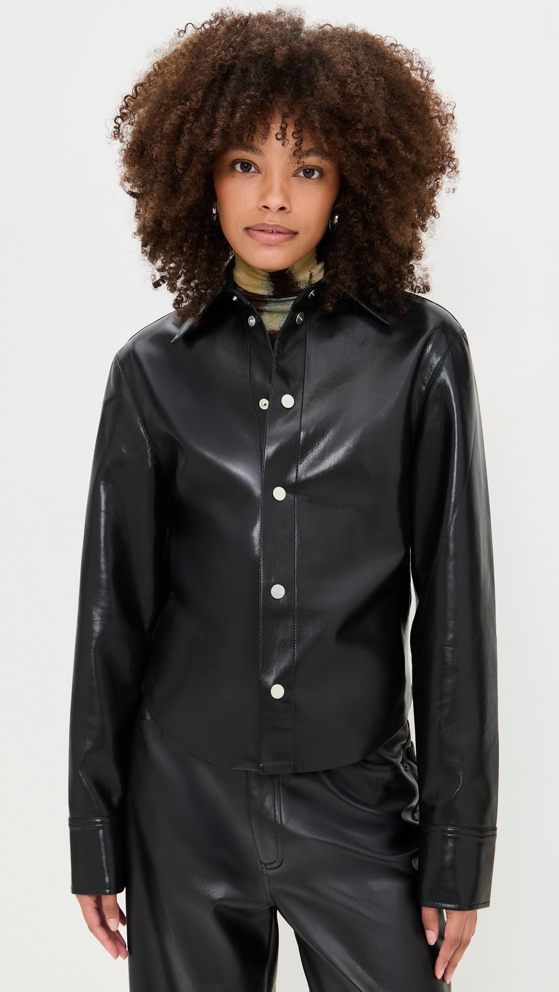 Bogna Faux Leather Top by NANUSHKA