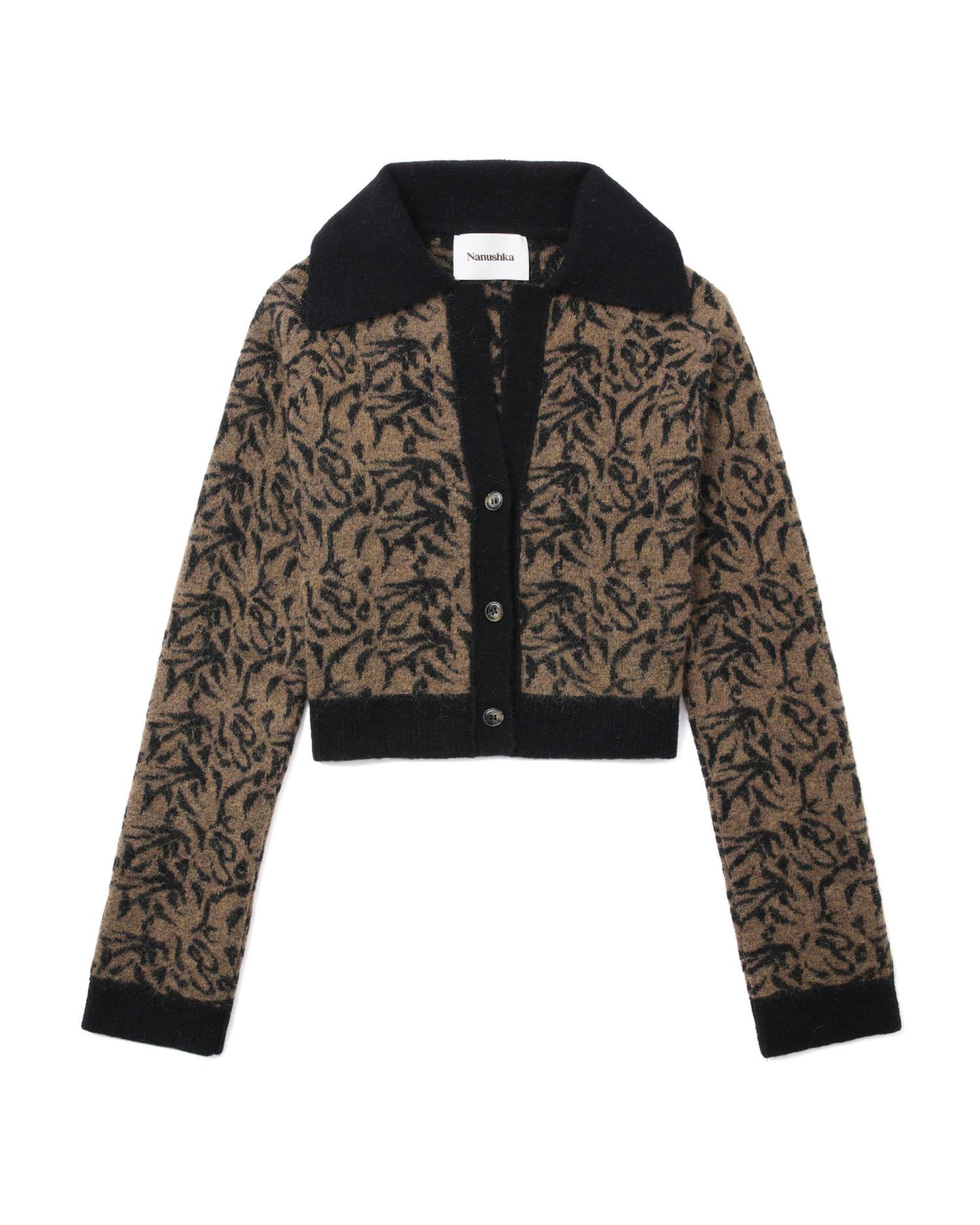Cropped jacquard-knit cardigan by NANUSHKA