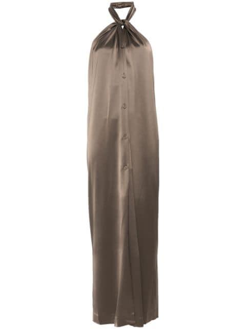 Elima satin halterneck dress by NANUSHKA