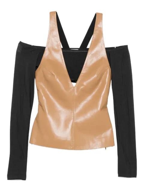 Ferr halterneck leather top by NANUSHKA