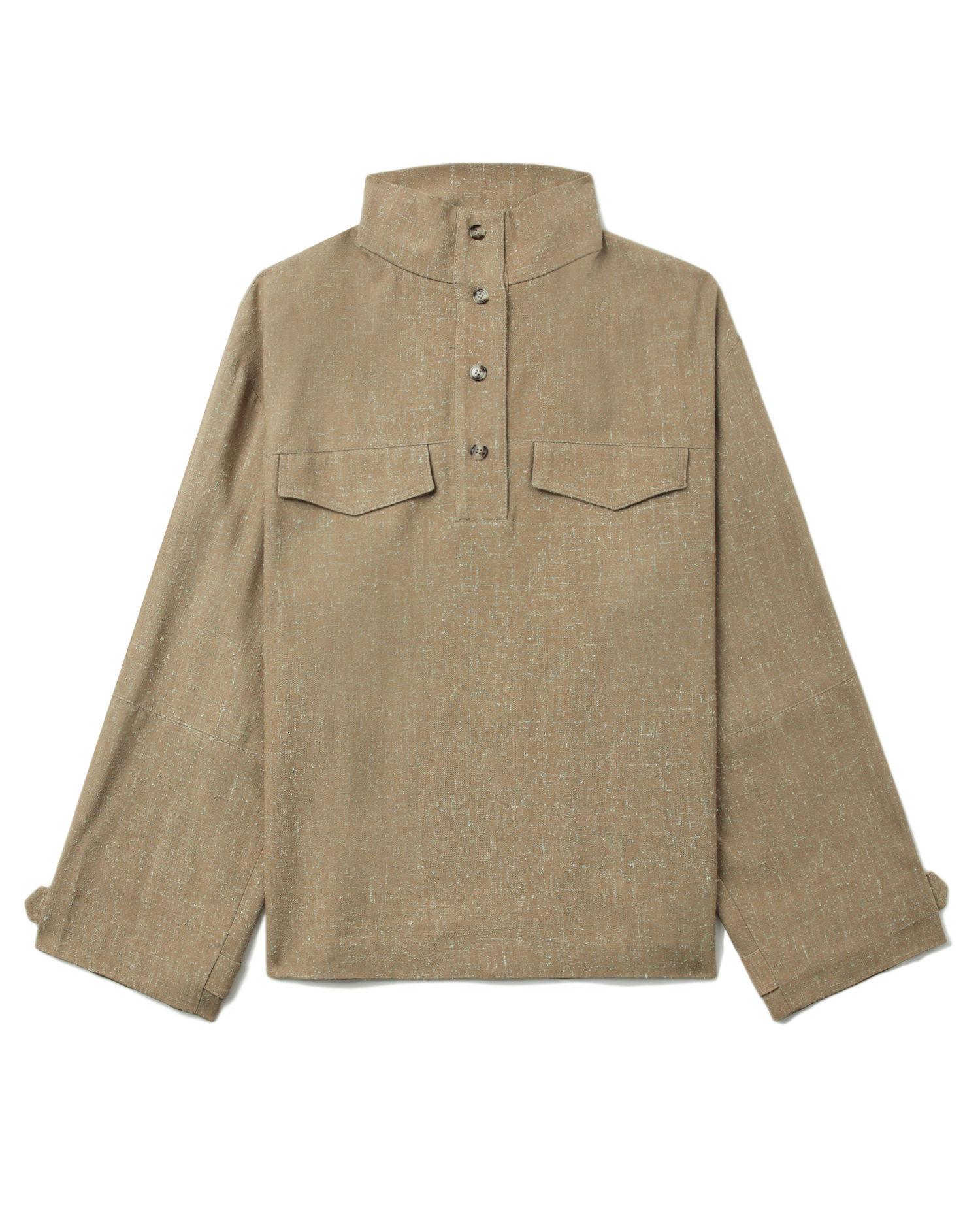 Half-button jacquard blouse by NANUSHKA