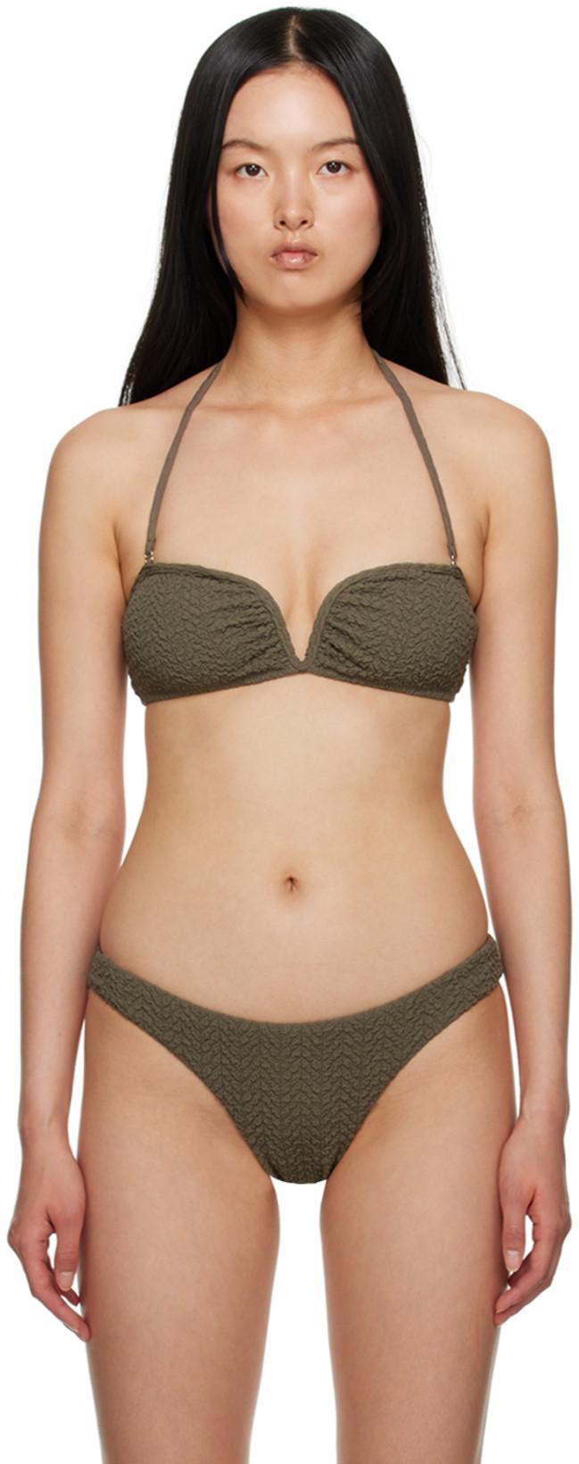 Khaki Merve Bikini Bottoms by NANUSHKA