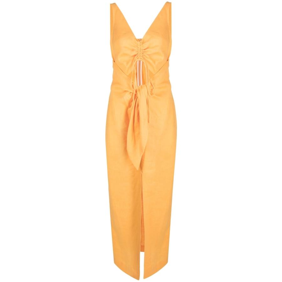 Nanushka Draped Linen Midi Dress by NANUSHKA