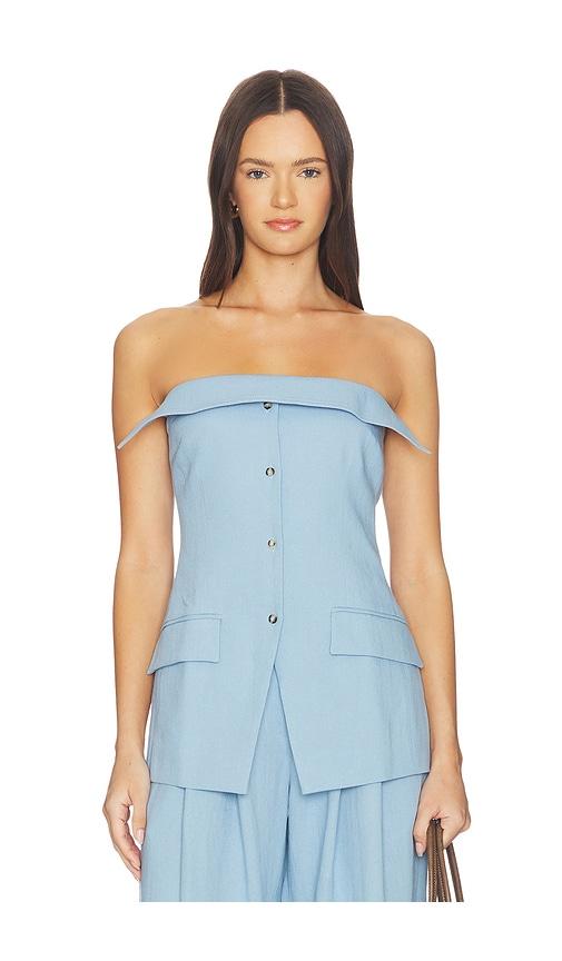 Nanushka Maleah Top in Baby Blue by NANUSHKA