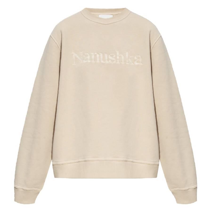 Nanushka Mart Cotton Logo-Embroidered Sweatshirt by NANUSHKA