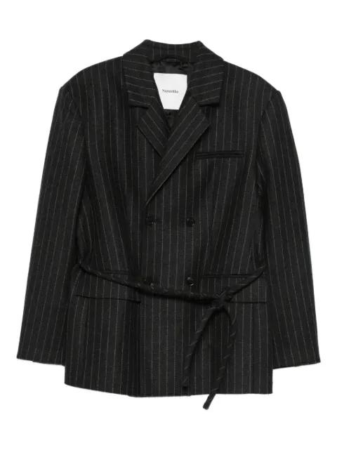 Osono pinstripe tie-waist blazer by NANUSHKA