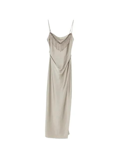 Rachana fringe slip midi dress by NANUSHKA