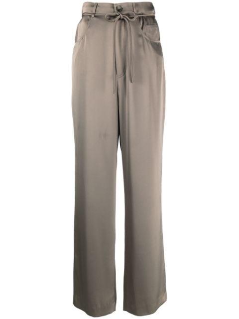 Sato satin-finish palazzo pants by NANUSHKA