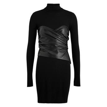 Women's Ruched Long-Sleeve Mini Dress by NANUSHKA