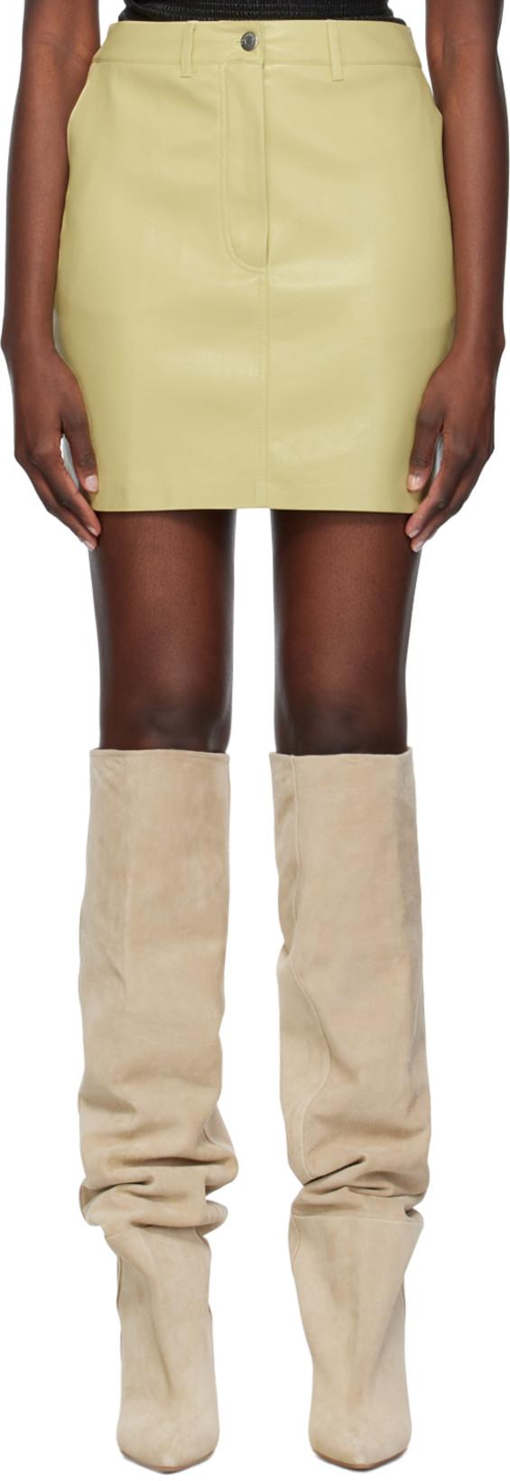 Yellow Miray Vegan Leather Miniskirt by NANUSHKA