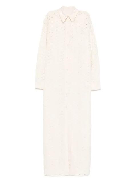 button-front perforated dress by NANUSHKA